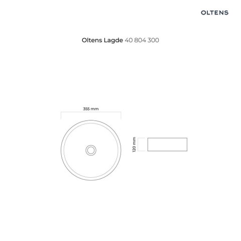 Lagde Oltens Lagde umywalka 35,5 cm nablatowa okrągła z powłoką SmartClean czarny mat 40804300 Lagde Oltens Lagde umywalka 35,5 cm nablatowa okrągła z powłoką SmartClean czarny mat 40804300