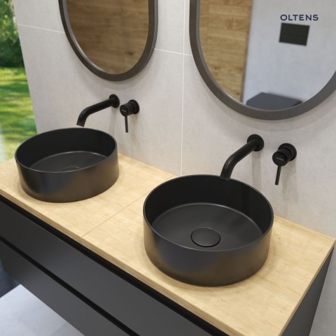 Lagde Oltens Lagde umywalka 35,5 cm nablatowa okrągła z powłoką SmartClean czarny mat 40804300 Lagde Oltens Lagde umywalka 35,5 cm nablatowa okrągła z powłoką SmartClean czarny mat 40804300