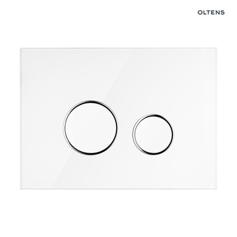 Lule Oltens Lule przycisk spłukujący do WC szklany biały/chrom/biały 57201000 Lule Oltens Lule przycisk spłukujący do WC szklany biały/chrom/biały 57201000