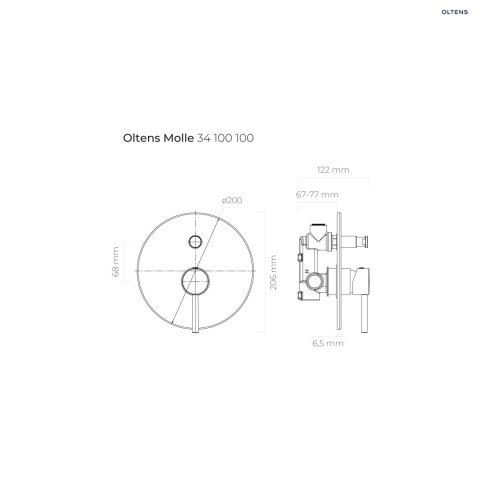 Molle Zestaw Oltens Molle zestaw wannowo-prysznicowy podtynkowy czarny mat 36602300