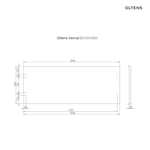 Vernal Oltens Vernal blat naszafkowy 120,6x46,4 cm dąb 63003600 Vernal Oltens Vernal blat naszafkowy 120,6x46,4 cm dąb 63003600