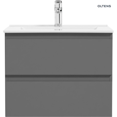 Vernal Oltens Vernal szafka 60 cm podumywalkowa wisząca z blatem grafit mat/dąb 60000460 Vernal Oltens Vernal szafka 60 cm podumywalkowa wisząca z blatem grafit mat/dąb 60000460