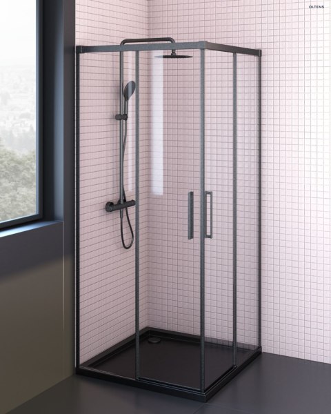 Breda Oltens Breda kabina prysznicowa 80x80 cm kwadratowa czarny mat/szkło 20005300 Breda Oltens Breda kabina prysznicowa 80x80 cm kwadratowa czarny mat/szkło 20005300