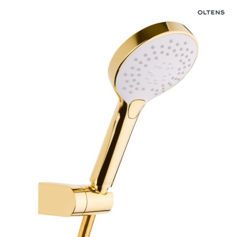 Driva EasyClick Oltens Driva EasyClick Gide zestaw prysznicowy złoty połysk/biały 36007080 Driva EasyClick Oltens Driva EasyClick Gide zestaw prysznicowy złoty połysk/biały 36007080