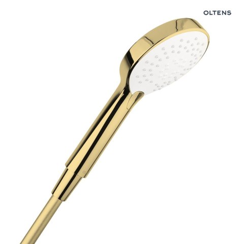Driva EasyClick Oltens Driva EasyClick Gide zestaw prysznicowy złoty połysk/biały 36007080 Driva EasyClick Oltens Driva EasyClick Gide zestaw prysznicowy złoty połysk/biały 36007080