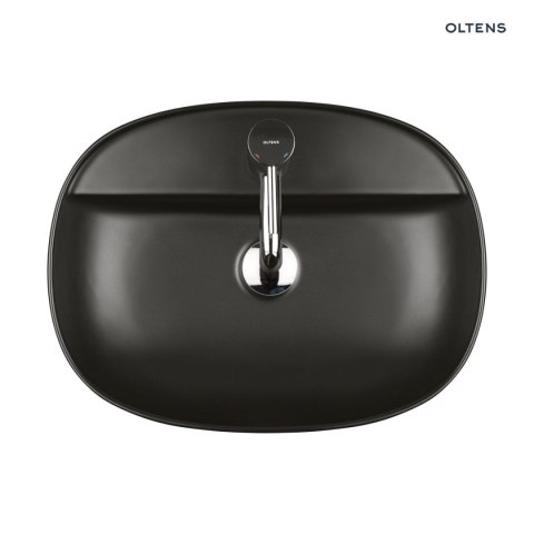 Hamnes Oltens Hamnes Thin umywalka 51x39 cm nablatowa owalna z powłoką SmartClean czarny mat 41813300 Hamnes Oltens Hamnes Thin umywalka 51x39 cm nablatowa owalna z powłoką SmartClean czarny mat 41813300