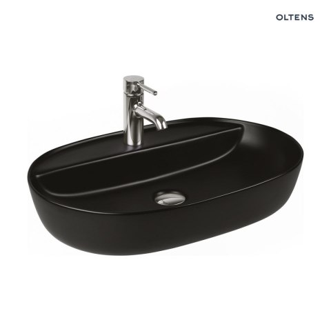 Hamnes Oltens Hamnes Thin umywalka 62x42 cm nablatowa owalna czarny mat 41314300 Hamnes Oltens Hamnes Thin umywalka 62x42 cm nablatowa owalna czarny mat 41314300