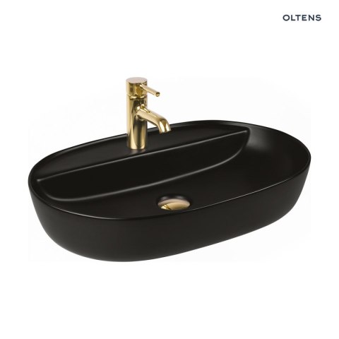 Hamnes Oltens Hamnes Thin umywalka 62x42 cm nablatowa owalna czarny mat 41314300 Hamnes Oltens Hamnes Thin umywalka 62x42 cm nablatowa owalna czarny mat 41314300