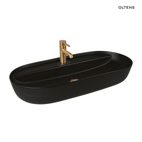 Hamnes Oltens Hamnes Thin umywalka 80x40 cm nablatowa owalna czarny mat 41315300 Hamnes Oltens Hamnes Thin umywalka 80x40 cm nablatowa owalna czarny mat 41315300