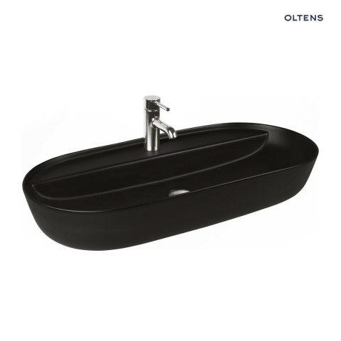 Hamnes Oltens Hamnes Thin umywalka 80x40 cm nablatowa owalna z powłoką SmartClean czarny mat 41815300 Hamnes Oltens Hamnes Thin umywalka 80x40 cm nablatowa owalna z powłoką SmartClean czarny mat 41815300