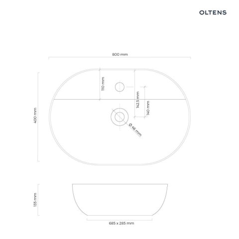 Hamnes Oltens Hamnes Thin umywalka 80x40 cm nablatowa owalna z powłoką SmartClean czarny mat 41815300 Hamnes Oltens Hamnes Thin umywalka 80x40 cm nablatowa owalna z powłoką SmartClean czarny mat 41815300