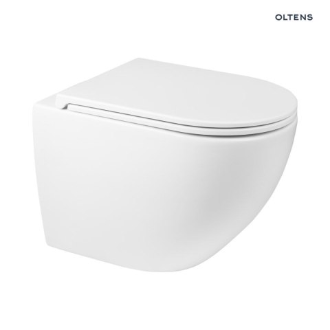 Hamnes Zestaw Oltens Hamnes miska WC wisząca PureRim z deską wolnoopadającą Ovan Slim biały 42018000 Hamnes Zestaw Oltens Hamnes miska WC wisząca PureRim z deską wolnoopadającą Ovan Slim biały 42018000
