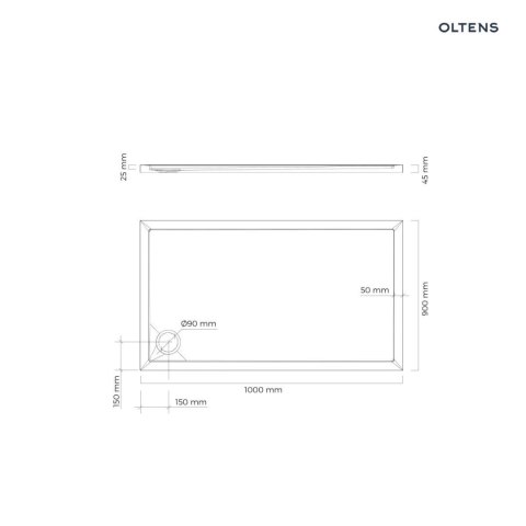 Superior Oltens Superior brodzik 100x90 cm prostokątny akrylowy czarny mat 15005300 Superior Oltens Superior brodzik 100x90 cm prostokątny akrylowy czarny mat 15005300