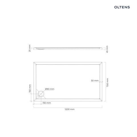 Superior Oltens Superior brodzik 120x70 cm prostokątny akrylowy czarny mat 15001300 Superior Oltens Superior brodzik 120x70 cm prostokątny akrylowy czarny mat 15001300