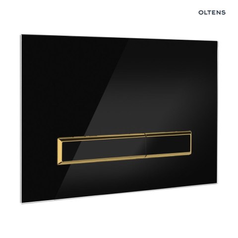 Torne Oltens Torne przycisk spłukujący szklany do WC czarny/złoty mat/czarny 57202300 Torne Oltens Torne przycisk spłukujący szklany do WC czarny/złoty mat/czarny 57202300