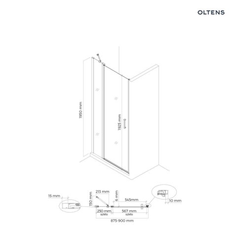 Verdal Oltens Verdal kabina prysznicowa 90x100 cm prostokątna drzwi ze ścianką czarny mat/szkło przezroczyste 20208300 Verdal Oltens Verdal kabina prysznicowa 90x100 cm prostokątna drzwi ze ścianką czarny mat/szkło przezroczyste 20208300