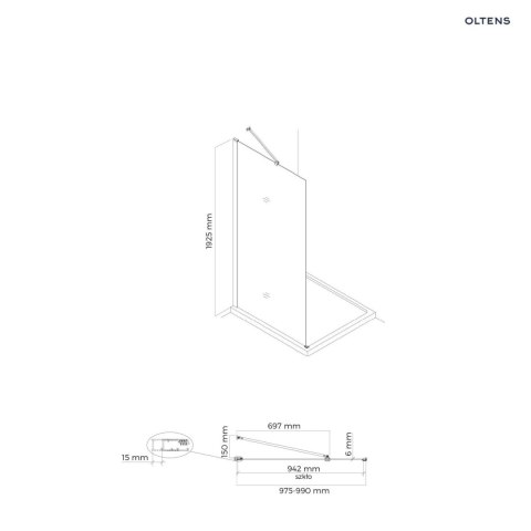 Verdal Oltens Verdal kabina prysznicowa 90x100 cm prostokątna drzwi ze ścianką czarny mat/szkło przezroczyste 20208300 Verdal Oltens Verdal kabina prysznicowa 90x100 cm prostokątna drzwi ze ścianką czarny mat/szkło przezroczyste 20208300