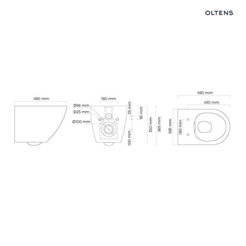 Hamnes Kort Oltens Hamnes Kort miska WC wisząca PureRim z powłoką SmartClean biała 42519000 Hamnes Kort Oltens Hamnes Kort miska WC wisząca PureRim z powłoką SmartClean biała 42519000