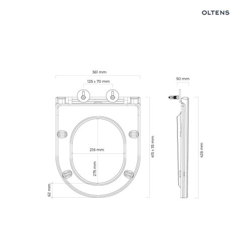Hamnes Zestaw Oltens Hamnes Kort miska WC wisząca PureRim z powłoką SmartClean z deską wolnoopadającą biały 42520000 Hamnes Zestaw Oltens Hamnes Kort miska WC wisząca PureRim z powłoką SmartClean z deską wolnoopadającą biały 42520000