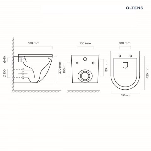 Hamnes Oltens Hamnes miska WC wisząca PureRim z powłoką SmartClean czarny mat 42513300 Hamnes Oltens Hamnes miska WC wisząca PureRim z powłoką SmartClean czarny mat 42513300