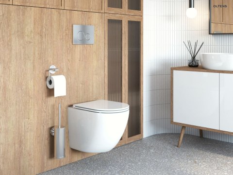 Hamnes Zestaw Oltens Hamnes Stille miska WC wisząca PureRim z deską wolnoopadającą Ovan Slim biały 42022000 Hamnes Zestaw Oltens Hamnes Stille miska WC wisząca PureRim z deską wolnoopadającą Ovan Slim biały 42022000