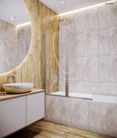 Katla Zestaw Oltens Katla bateria podtynkowa termostatyczna z deszczownicą 30 cm Sondera i kompletem prysznicowym Ume chrom 36611100