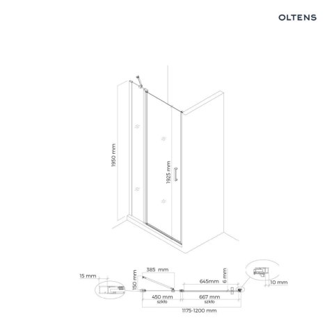 Verdal Oltens Verdal kabina prysznicowa 120x90 cm prostokątna drzwi ze ścianką czarny mat/szkło przezroczyste 20213300 Verdal Oltens Verdal kabina prysznicowa 120x90 cm prostokątna drzwi ze ścianką czarny mat/szkło przezroczyste 20213300