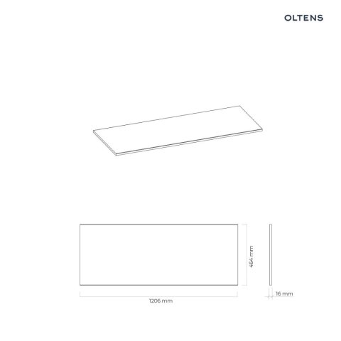 Vernal Oltens Vernal blat 120 cm naszafkowy slim grafit mat 63007400 Vernal Oltens Vernal blat 120 cm naszafkowy slim grafit mat 63007400