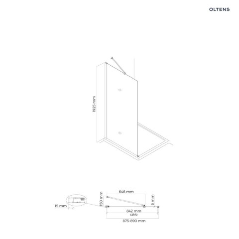 Hallan Oltens Hallan kabina prysznicowa 100x90 cm protokątna drzwi ze ścianką czarny mat/szkło przezroczyste 20205300 Hallan Oltens Hallan kabina prysznicowa 100x90 cm protokątna drzwi ze ścianką czarny mat/szkło przezroczyste 20205300
