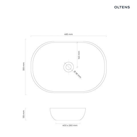 Hamnes Oltens Hamnes Thin umywalka 49,5x35,5 cm nablatowa owalna z powłoką SmartClean biała 40819000 Hamnes Oltens Hamnes Thin umywalka 49,5x35,5 cm nablatowa owalna z powłoką SmartClean biała 40819000