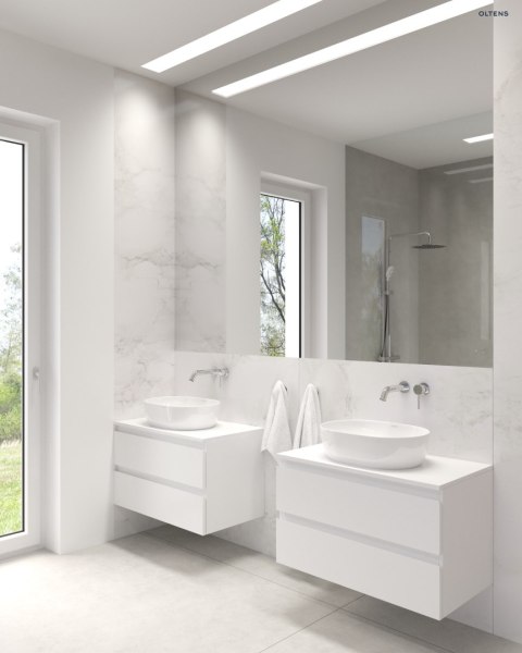 Hamnes Oltens Hamnes Thin umywalka 49,5x35,5 cm nablatowa owalna z powłoką SmartClean biała 40819000 Hamnes Oltens Hamnes Thin umywalka 49,5x35,5 cm nablatowa owalna z powłoką SmartClean biała 40819000