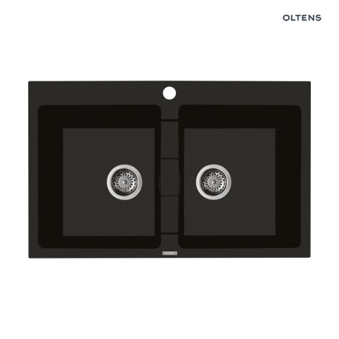 Gravan Oltens Gravan zlewozmywak granitowy 2-komorowy 78x50 cm czarny mat 72400300 Gravan Oltens Gravan zlewozmywak granitowy 2-komorowy 78x50 cm czarny mat 72400300