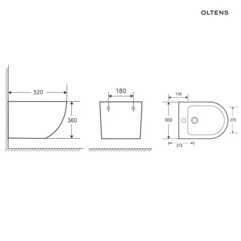 Hamnes Oltens Hamnes bidet wiszący biały 46004000 Hamnes Oltens Hamnes bidet wiszący biały 46004000