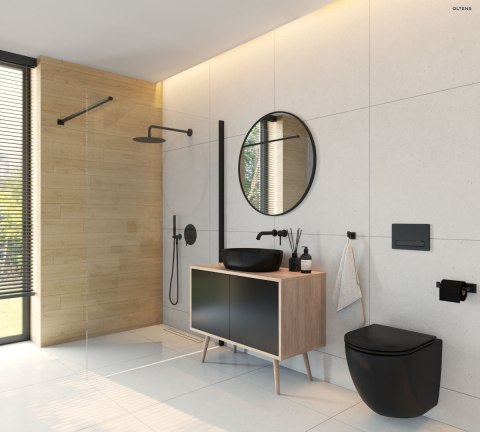 Hamnes Oltens Hamnes miska WC wisząca PureRim czarny mat 42013300 Hamnes Oltens Hamnes miska WC wisząca PureRim czarny mat 42013300