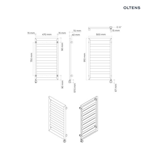 Benk Oltens Benk (e) grzejnik łazienkowy 91x50 cm elektryczny biały 55104000 Benk Oltens Benk (e) grzejnik łazienkowy 91x50 cm elektryczny biały 55104000