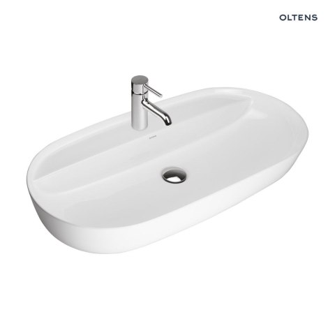 Hamnes Oltens Hamnes Thin umywalka 80x40 cm nablatowa owalna biała 41315000 Hamnes Oltens Hamnes Thin umywalka 80x40 cm nablatowa owalna biała 41315000