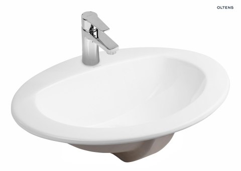 Kjos Oltens Kjos umywalka 52x46 cm wpuszczana w blat owalna biała 41200000 Kjos Oltens Kjos umywalka 52x46 cm wpuszczana w blat owalna biała 41200000