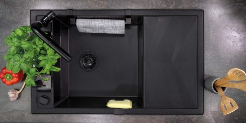 Deante Zlewozmywak granitowy magnetyczny 1-komorowy z ociekaczem Deante Zlewozmywak granitowy magnetyczny 1-komorowy z ociekaczem