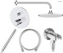 Hamnes Zestaw Oltens Hamnes bateria podtynkowa z deszczownicą 22 cm Atran i kompletem prysznicowym Ume chrom połysk 36615100