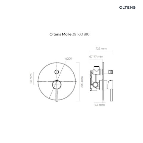 Molle Oltens Molle bateria wannowo-prysznicowa podtynkowa kompletna złoto szczotkowane 34100810 Molle Oltens Molle bateria wannowo-prysznicowa podtynkowa kompletna złoto szczotkowane 34100810