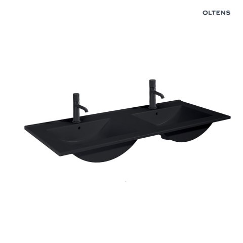 Vernal Oltens Vernal umywalka 120x46 cm meblowa prostokątna podwójna czarny mat 41209300
