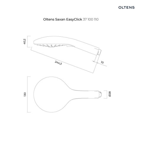 Saxan EasyClick Oltens Saxan EasyClick słuchawka prysznicowa chrom/biały 37100110