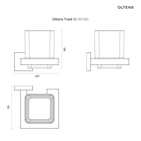 Tved Oltens Tved kubek do mycia zębów z uchwytem ściennym szkło szronione/chrom 86101510 Tved Oltens Tved kubek do mycia zębów z uchwytem ściennym szkło szronione/chrom 86101510