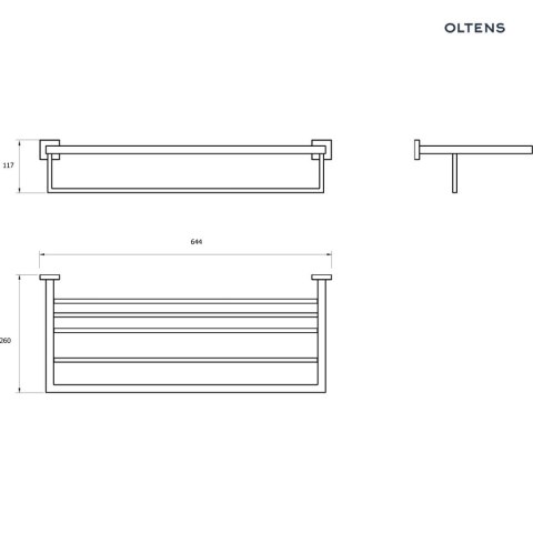 Tved Oltens Tved wieszak na ręcznik 60 cm z półką chrom 80202100 Tved Oltens Tved wieszak na ręcznik 60 cm z półką chrom 80202100